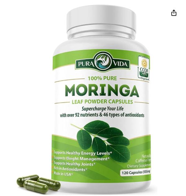 Organic Moringa Powder Capsules